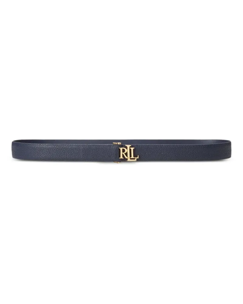 Ralph Lauren logo-plaque pebbled belt - Blau Blau