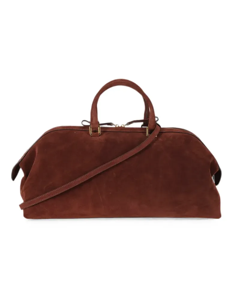 Alberta Ferretti suede top-handle tote bag - Braun Braun