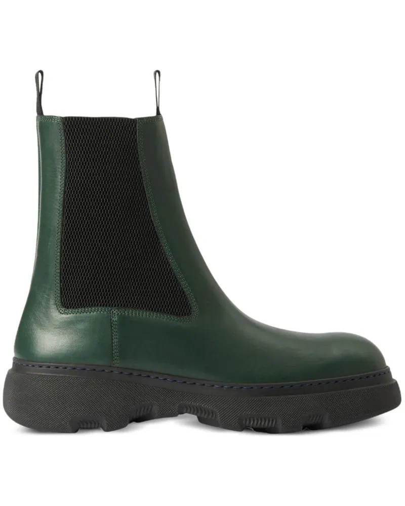 Burberry Chelsea-Boots aus Leder Grün