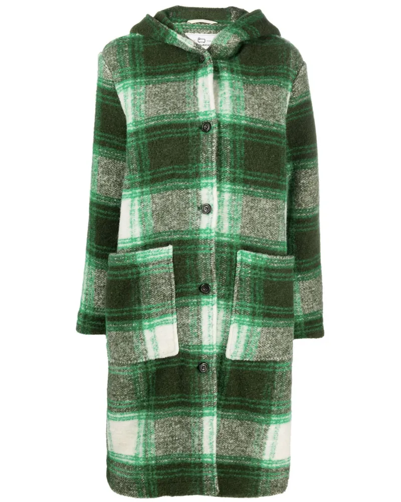 Woolrich Karierter Kapuzenmantel - Grün Grün