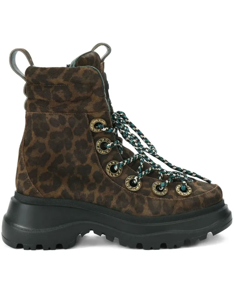 Kurt Geiger Kensington Stiefel mit Leoparden-Detail - Braun Braun
