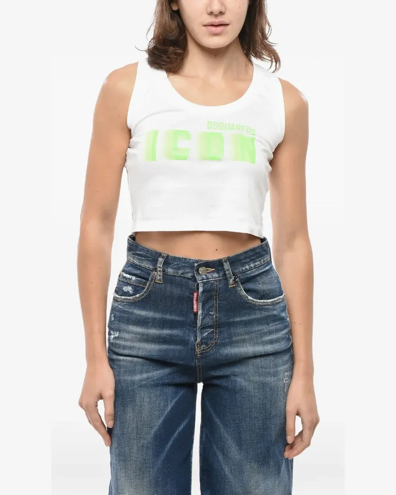 Dsquared2 logo-print top - Weiß Weiß