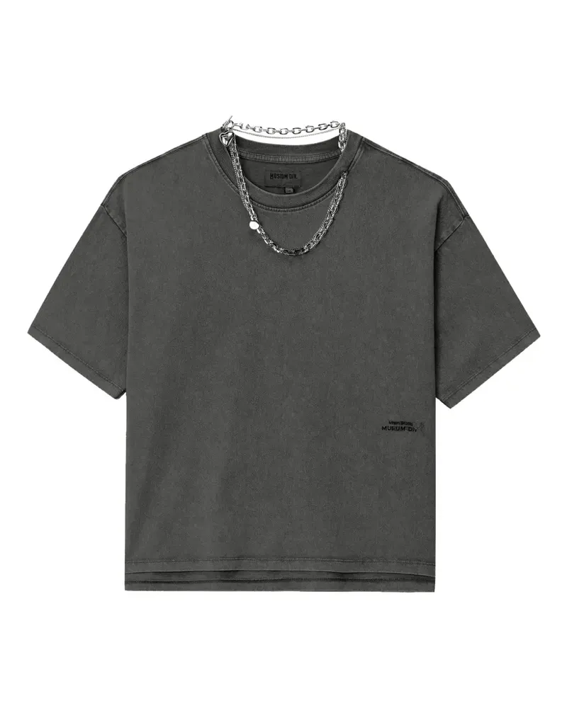 Musium Div. chain-detail heart-pendant T-shirt - Grau Grau