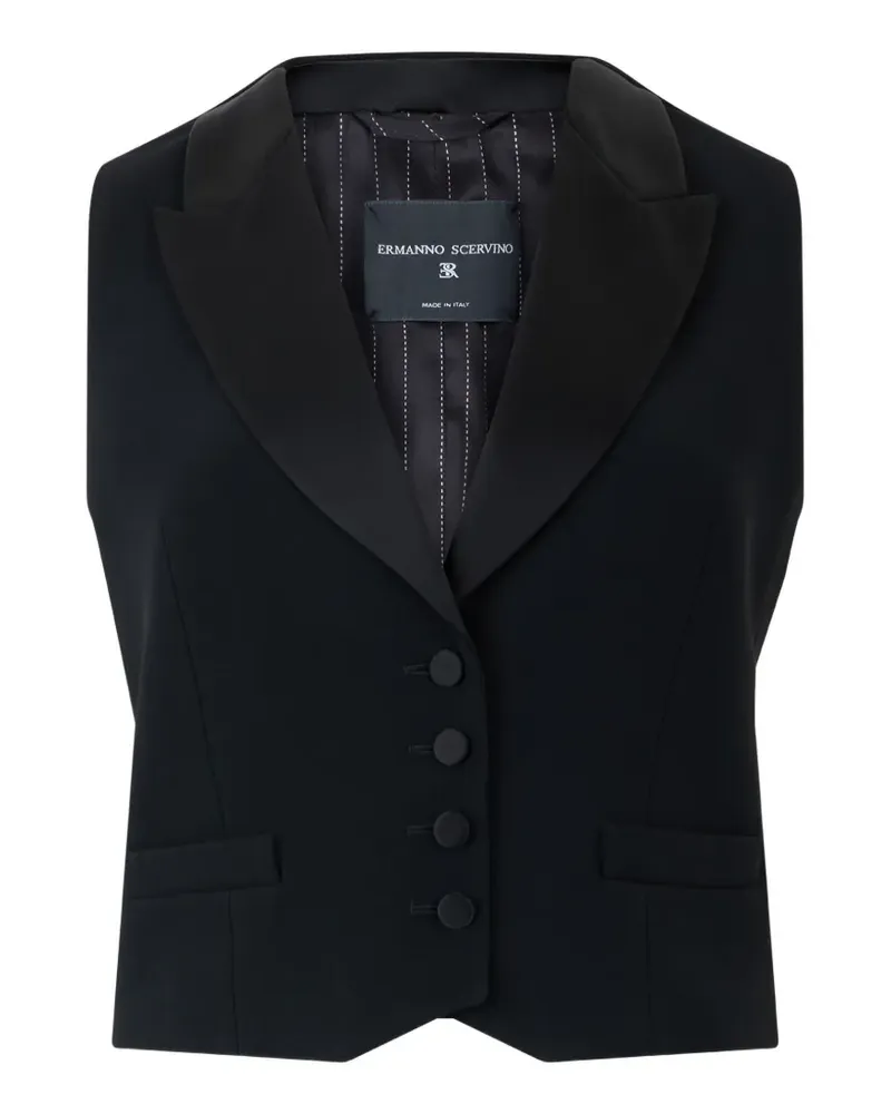 Ermanno Scervino satin-lapel button-up waistcoat - Schwarz Schwarz