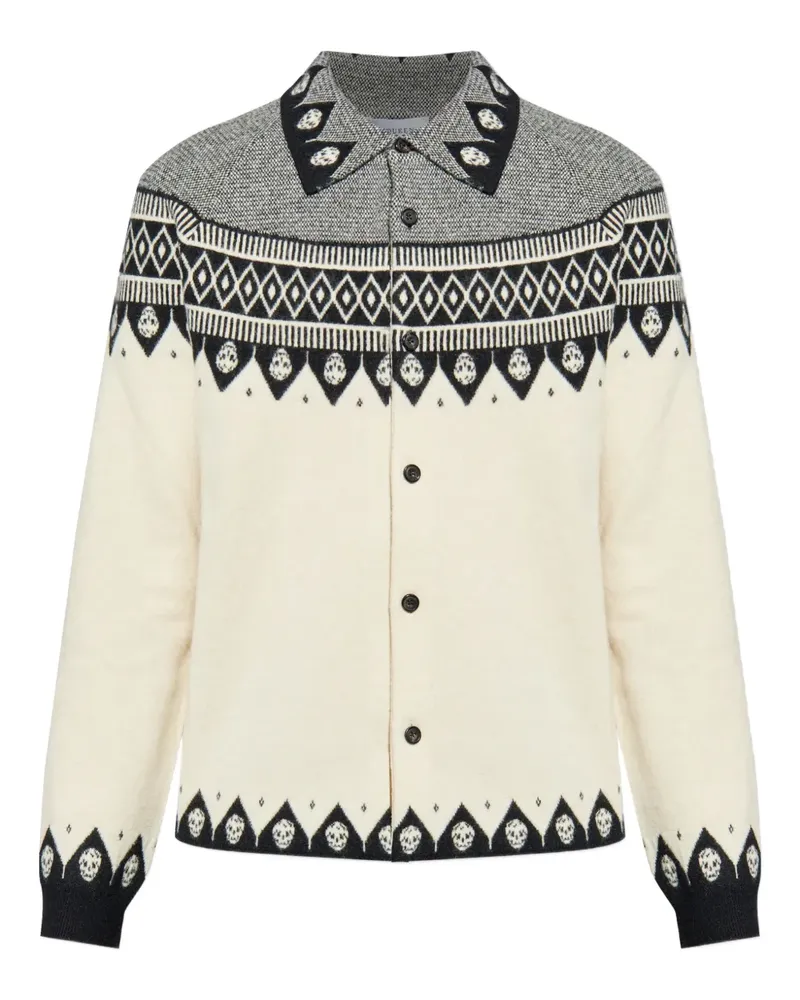 Alexander McQueen Wollcardigan mit Totenkopf-Motiv - Weiß Weiß