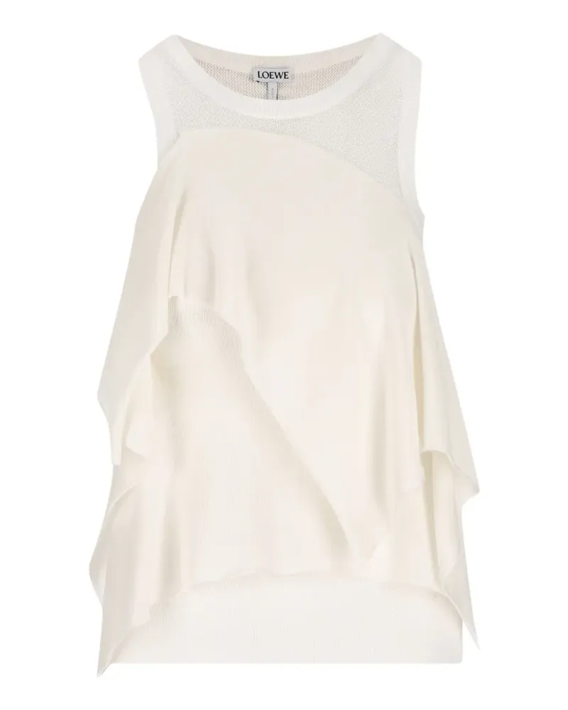 Loewe layered ruffled top - Weiß Weiß