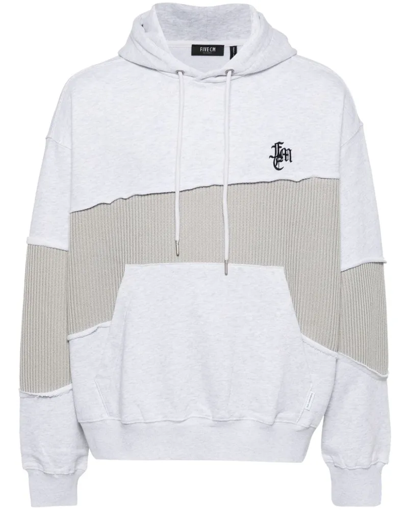 FIVE CM Patchwork Hoodie - Grau Grau