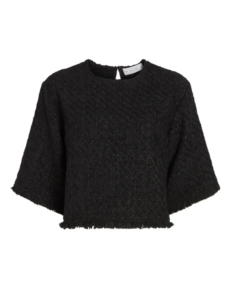 Proenza Schouler Maura top in basket-weave - Schwarz Schwarz