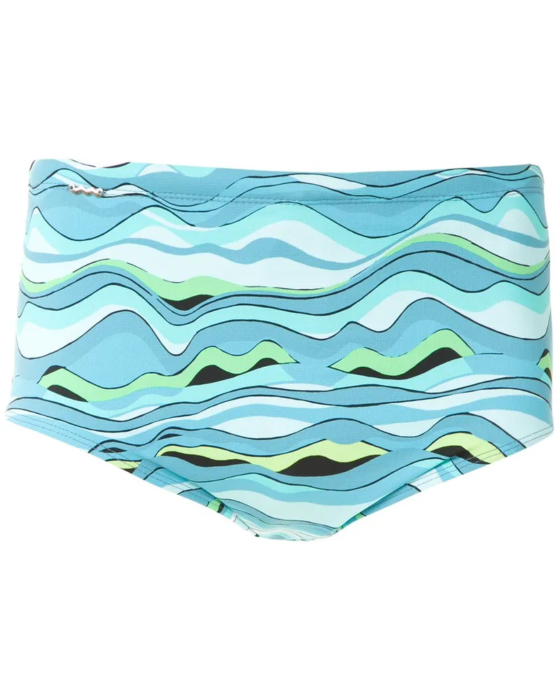 Amir Slama Badehose mit Print - Blau Blau