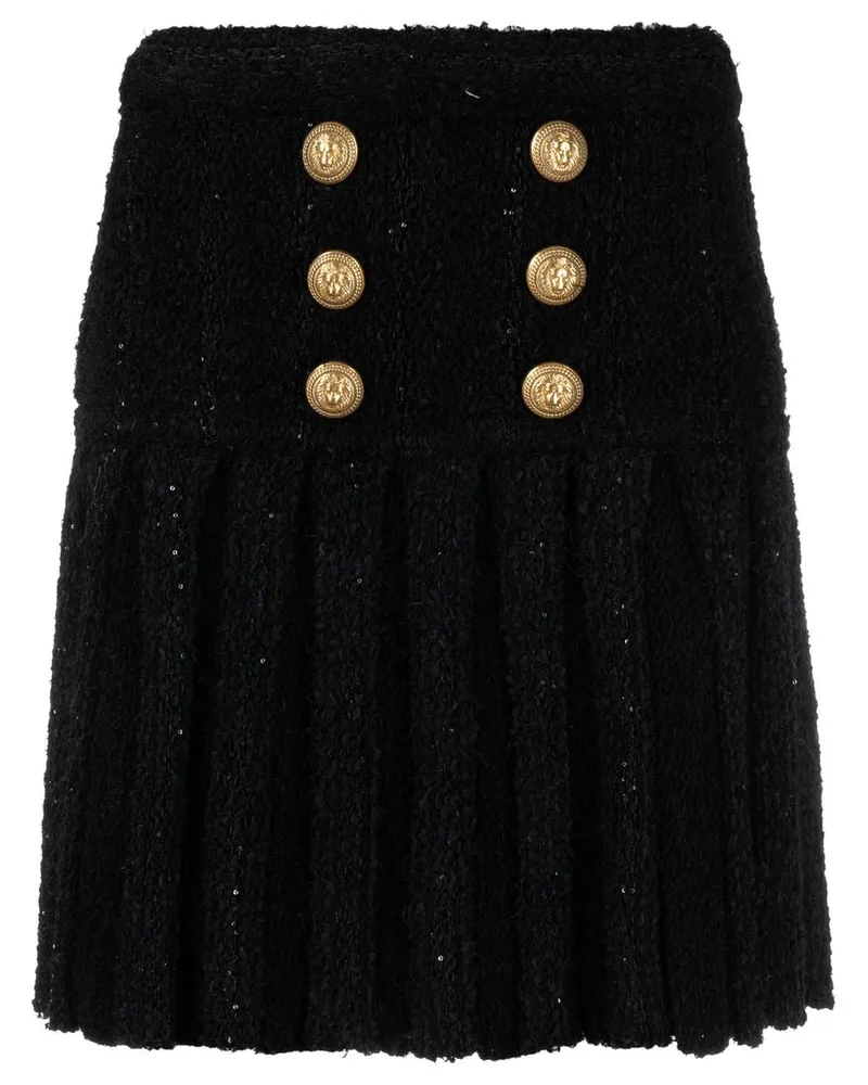 Balmain Taillenrock mit Knöpfen - Schwarz Schwarz