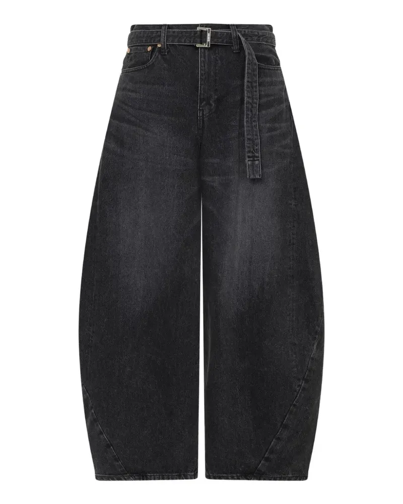 Sacai Jeans mit Gürtel - Schwarz Schwarz