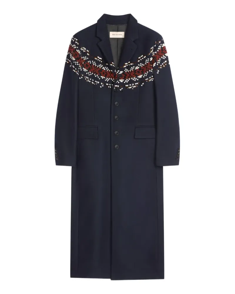 Dries van Noten Bestickter Mantel - Blau Blau