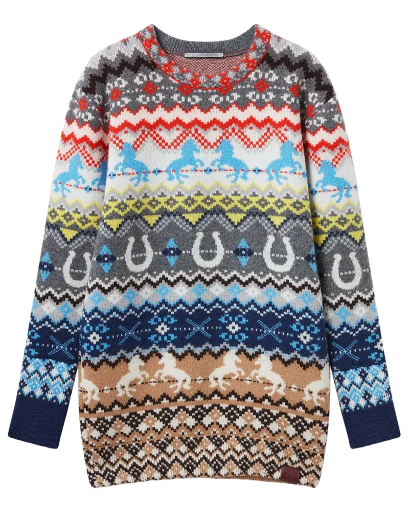 Stella McCartney Pullover mit Fair-Isle-Intarsie - Grau Grau