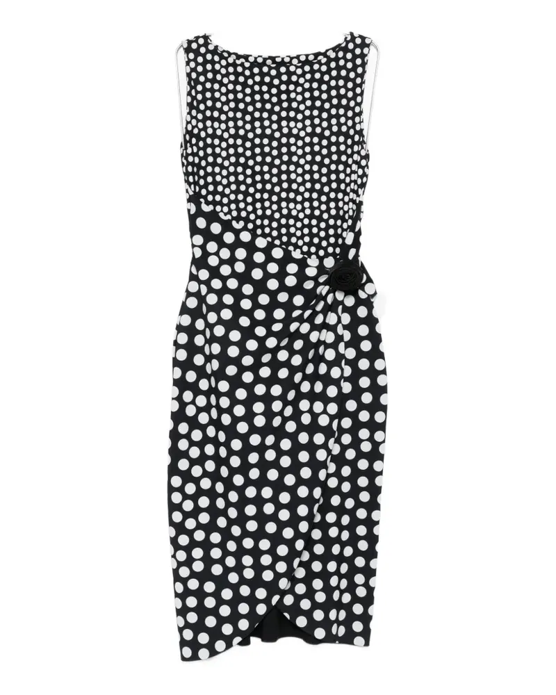 Chiara Boni polka dot flower midi dress - Schwarz Schwarz