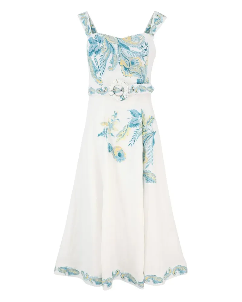 Hemant & Nandita Kleid mit Paisley-Print - Weiß Weiß