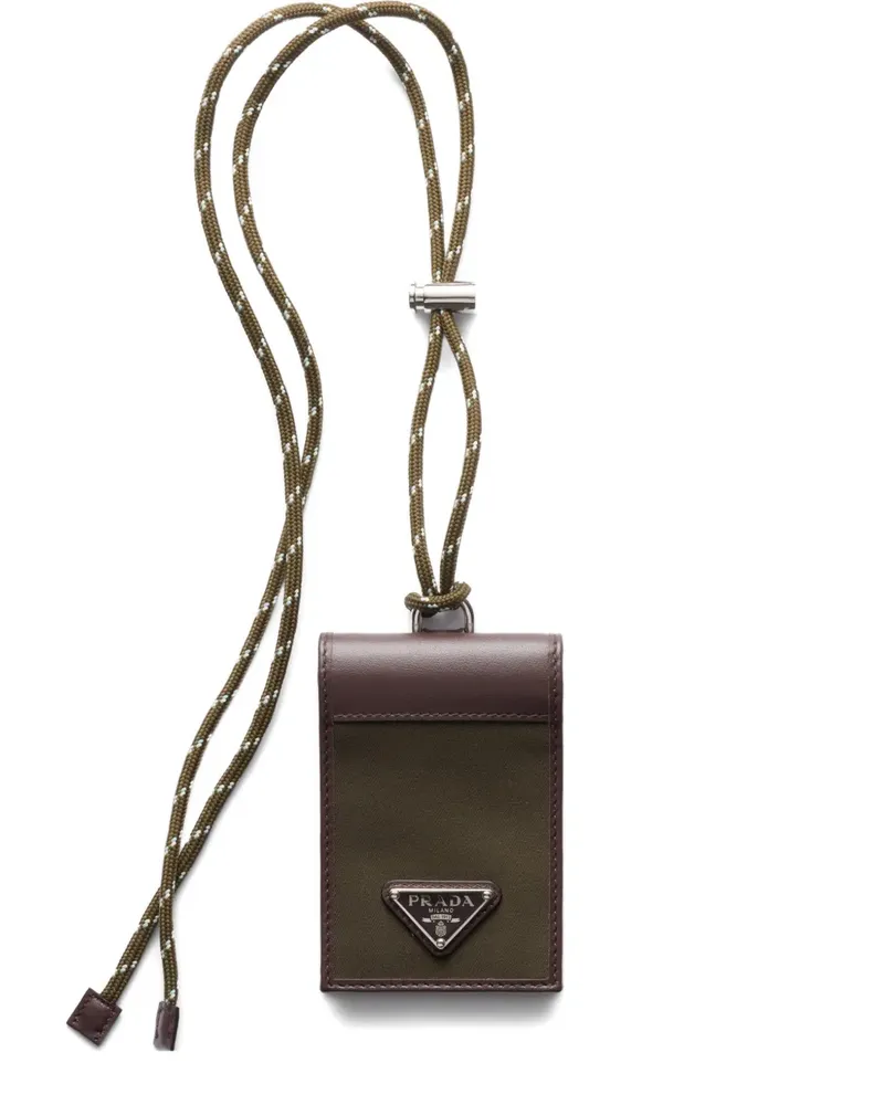 Prada Kartenetui mit Logo - Grün Grün