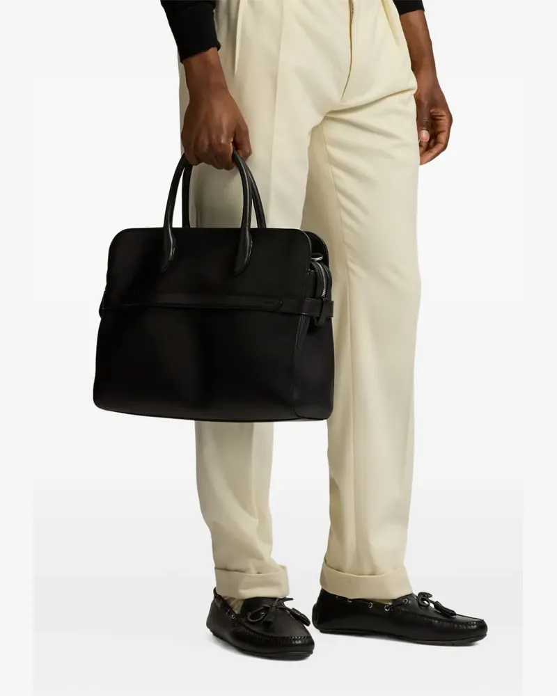 Ralph Lauren buckle-fastening leather briefcase - Schwarz Schwarz