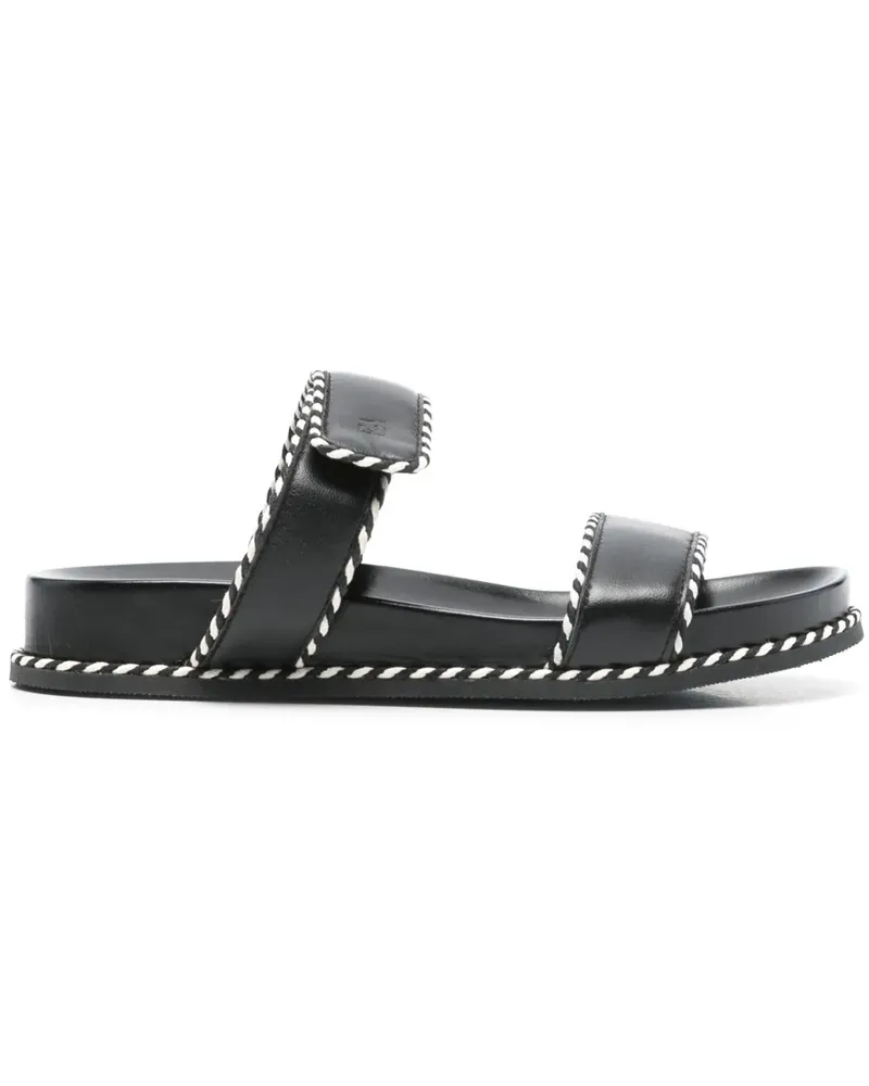 Emporio Armani Pantoletten aus Leder - Schwarz Schwarz