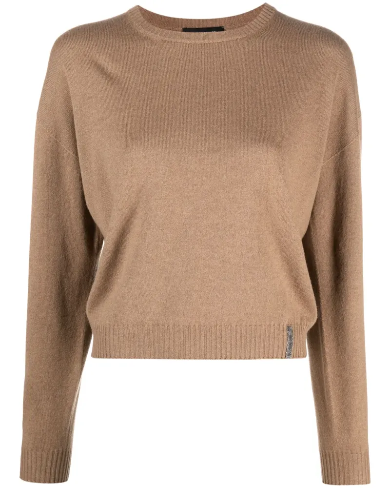 Fabiana Filippi Strickpullover mit Rundhalsausschnitt - Braun Braun