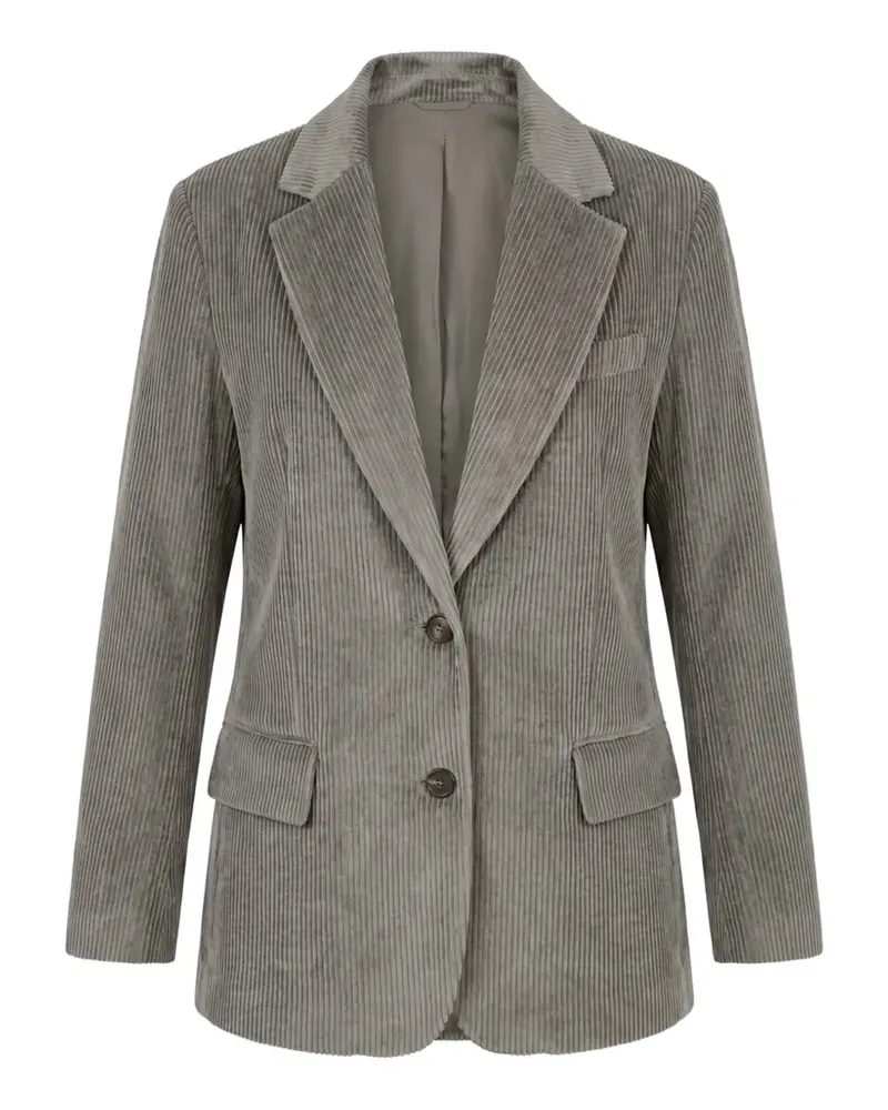 Brunello Cucinelli Einreihiges Blazer aus Cord - Grau Grau