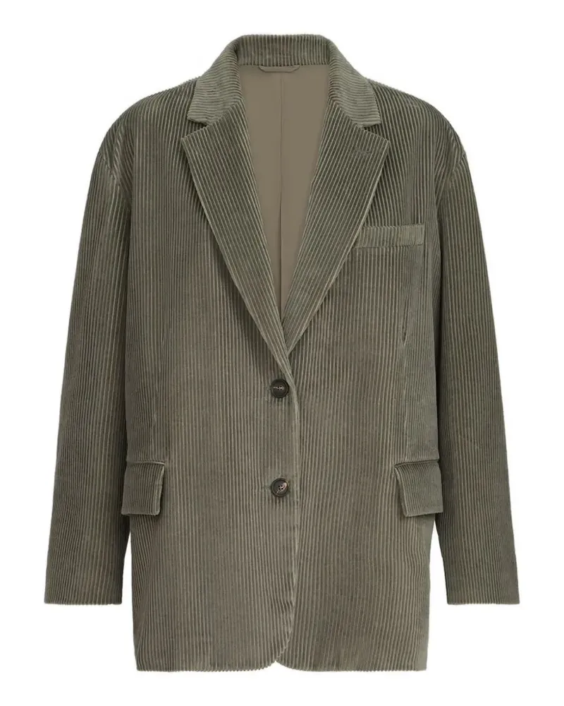Brunello Cucinelli Einreihiges Blazer aus Cord - Grau Grau