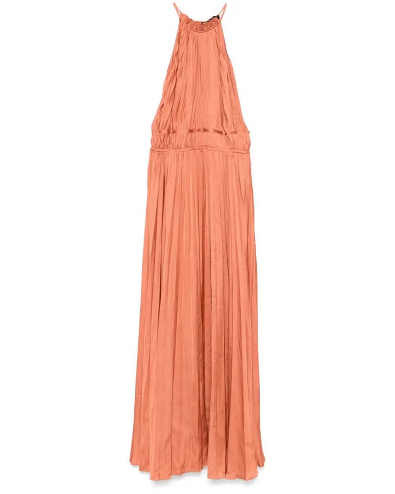 Maje Plissiertes Maxikleid - Orange Orange
