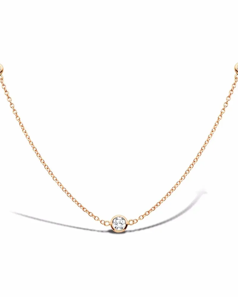 Pragnell 18kt Rotgoldhalskette mit Diamanten - Rosa Rosa