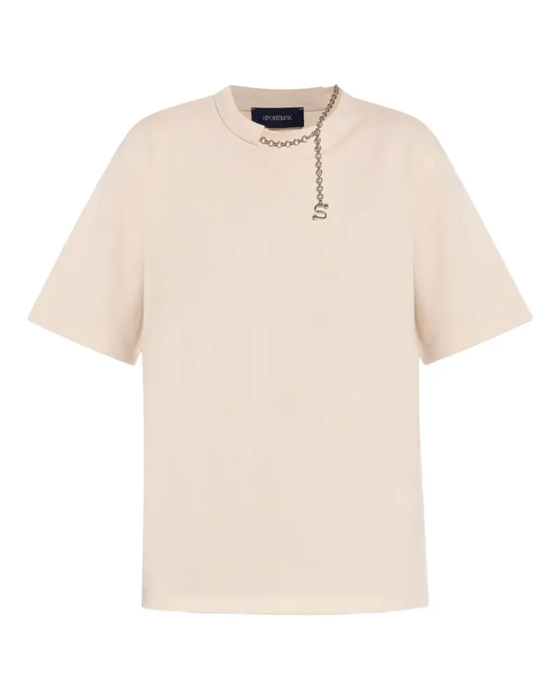 SPORTMAX T-Shirt mit Kettendetail - Nude Nude