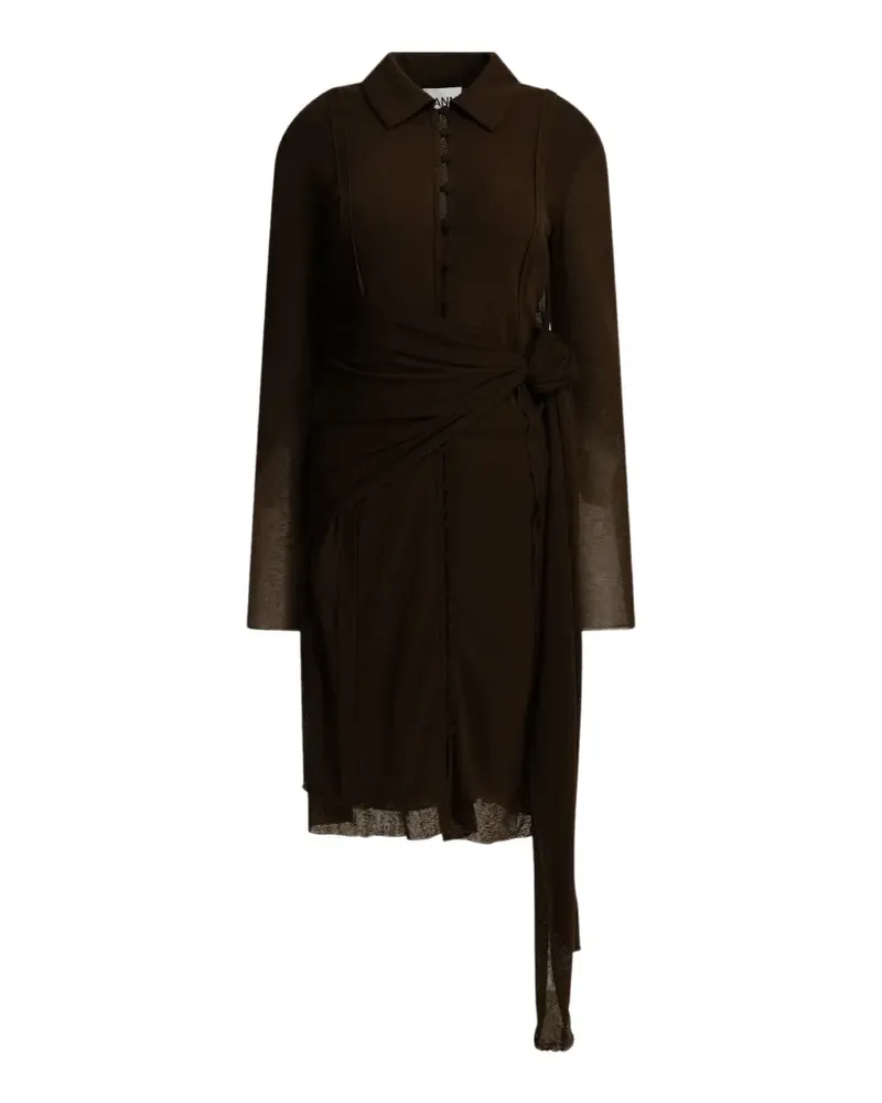 Ganni long-sleeve dress - Braun Braun