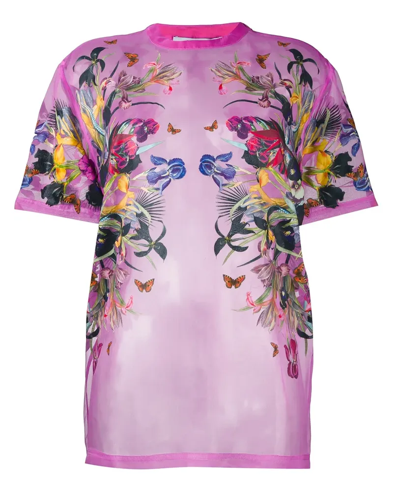Givenchy Semi-transparentes T-Shirt - Rosa Rosa