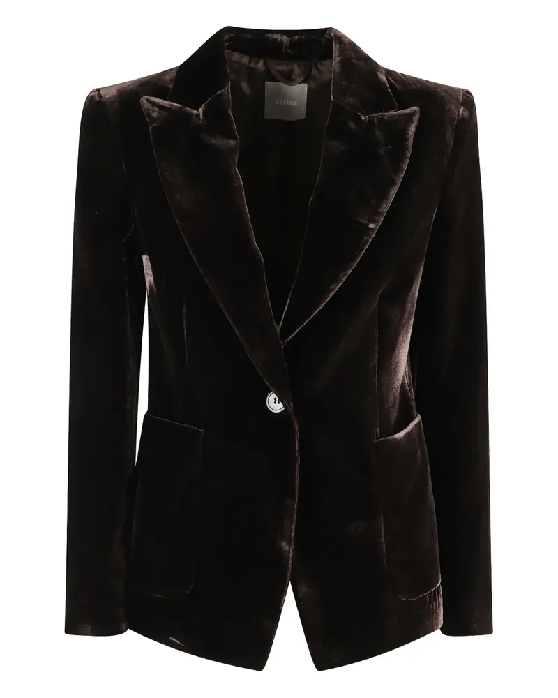 KILTIE velvet single-button blazer - Braun Braun