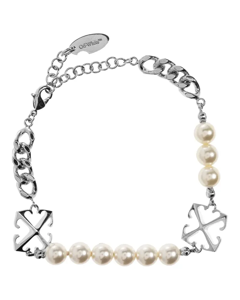 OFF-WHITE pearl cross bracelet - Silber Silber