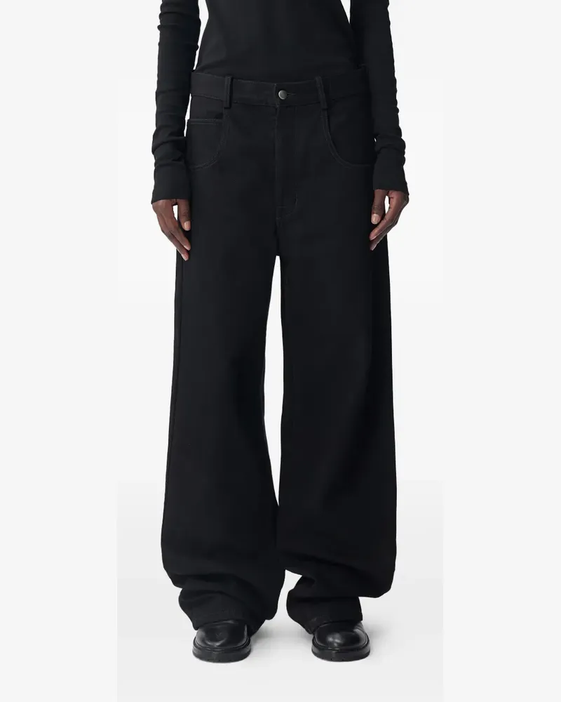 Ann Demeulemeester Jeans mit weitem Bein - Schwarz Schwarz