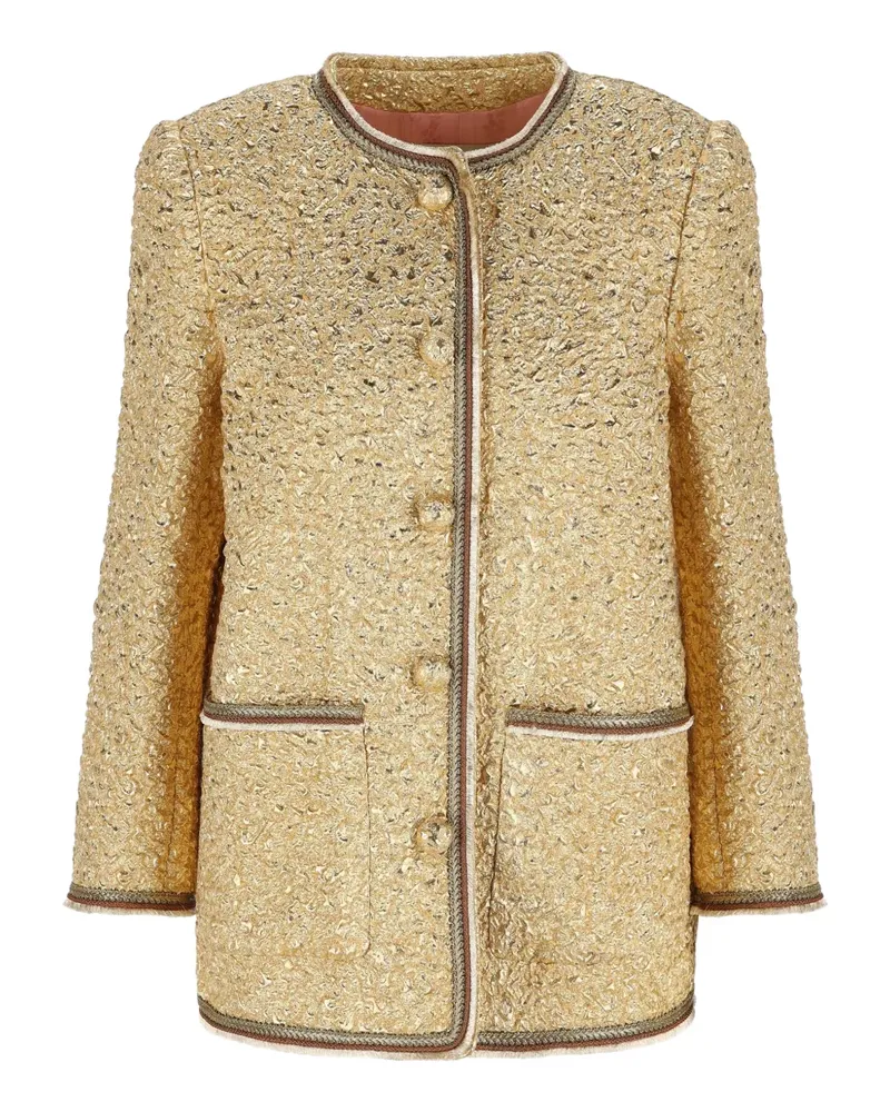 Valentino Garavani Geknöpfte Jacke mit Tasche - Gold Gold