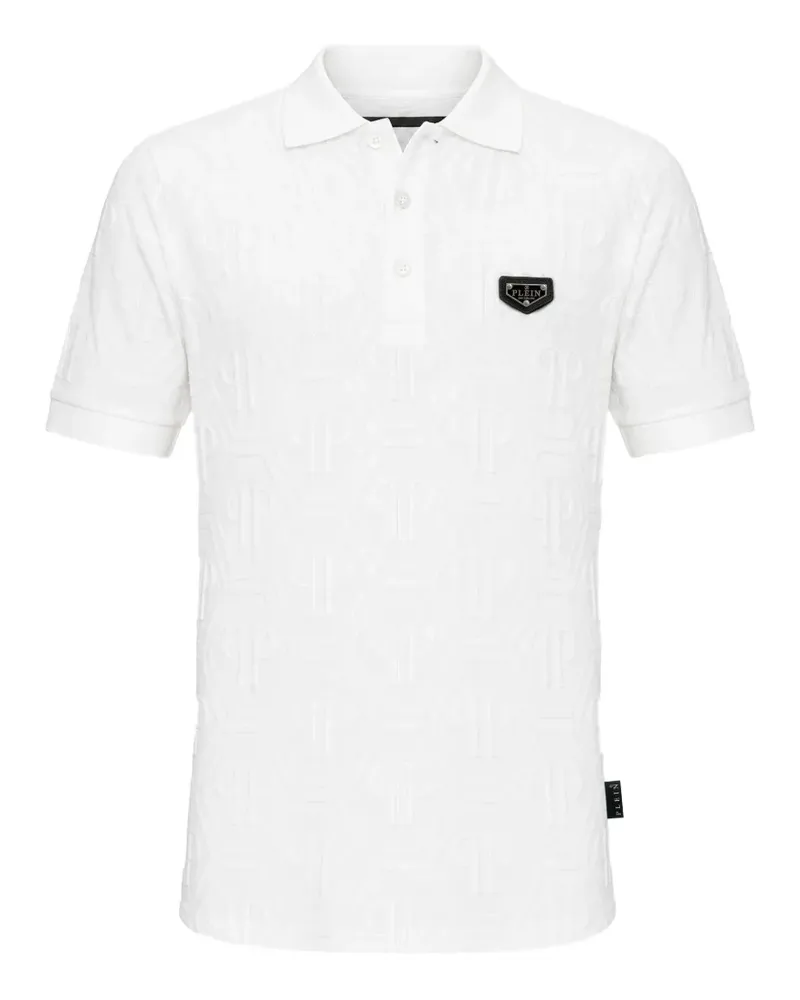 Philipp Plein Poloshirt mit Jacquard-Monogramm - Weiß Weiß