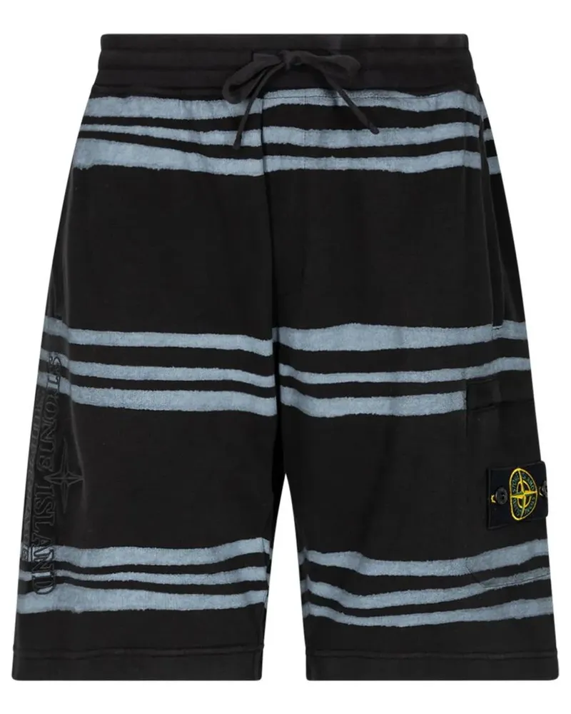 Supreme Being x Stone Island Shorts mit Streifen - Schwarz Schwarz