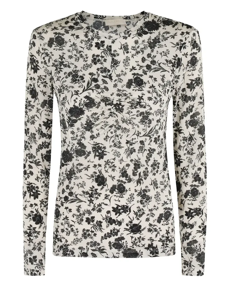 Ulla Johnson Langarmshirt mit Blumen-Print - Weiß Weiß