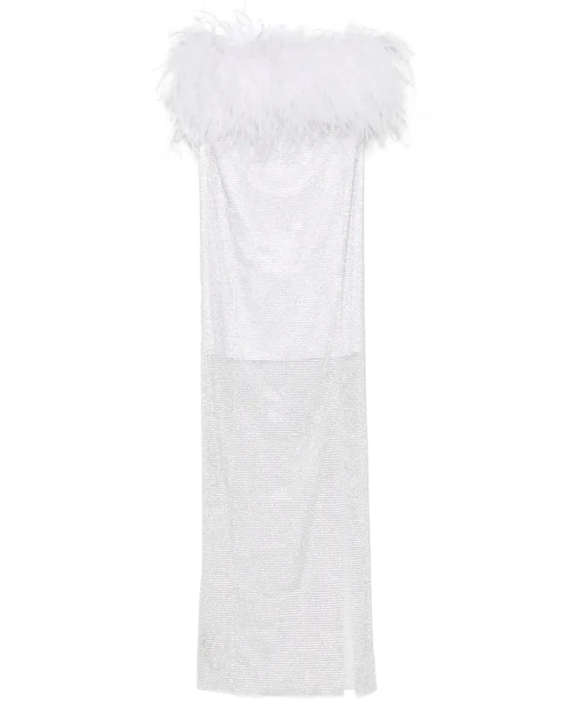 SANTA Brands Midikleid mit Federn - Weiß Weiß