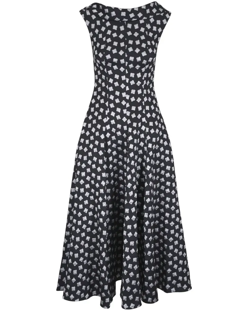 Talbot Runhof Kleid mit geometrischem Print - Schwarz Schwarz