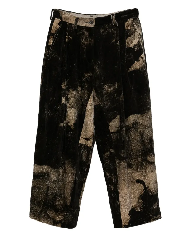 Ziggy Chen Hose mit Print - Schwarz Schwarz