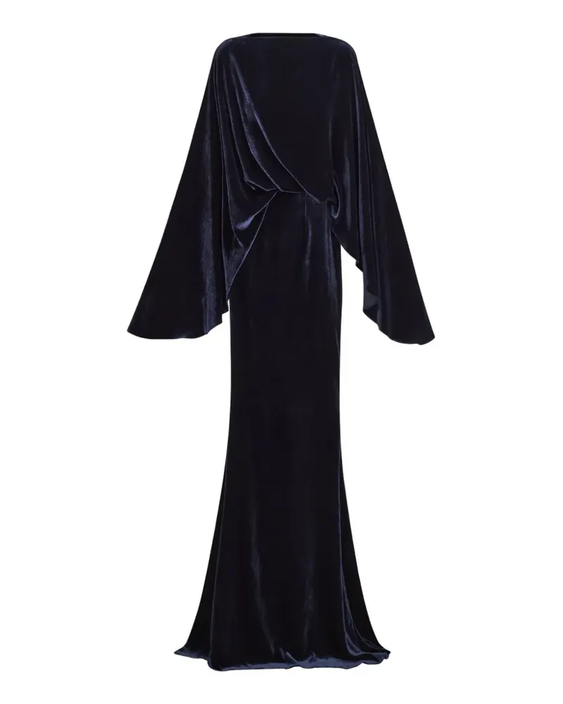 Taller Marmo Musidora Maxikleid aus Samt - Blau Blau