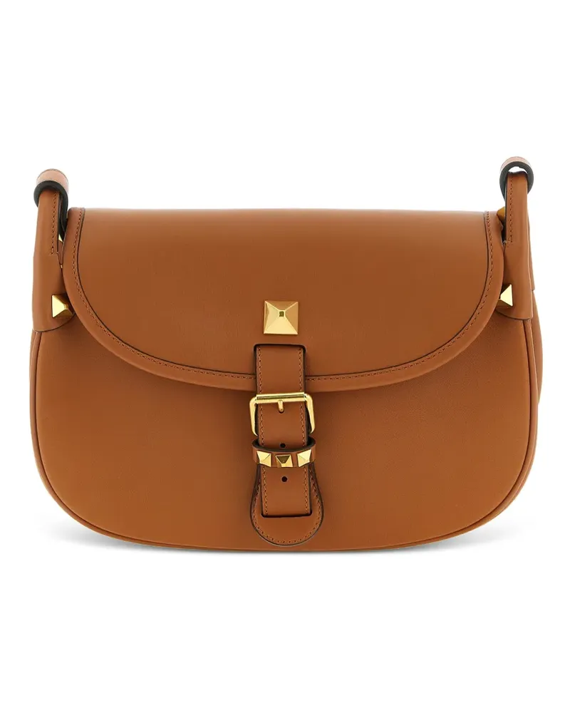 Valentino Garavani medium Flaneuse stud-appliqué leather cross-body bag - Braun Braun