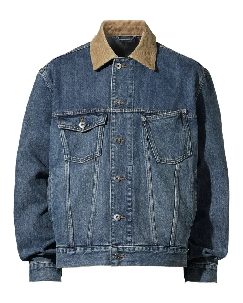 J.W.Anderson corduroy-collar denim jacket - Blau Blau