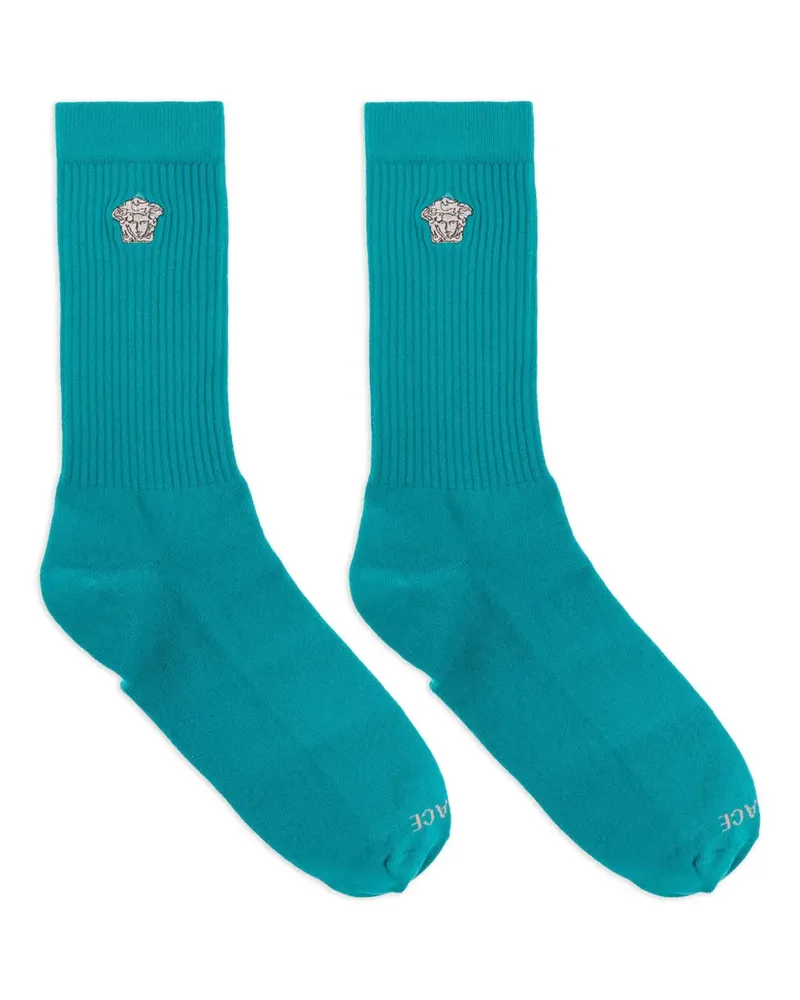 Versace Socken mit Medusa-Stickerei - Blau Blau