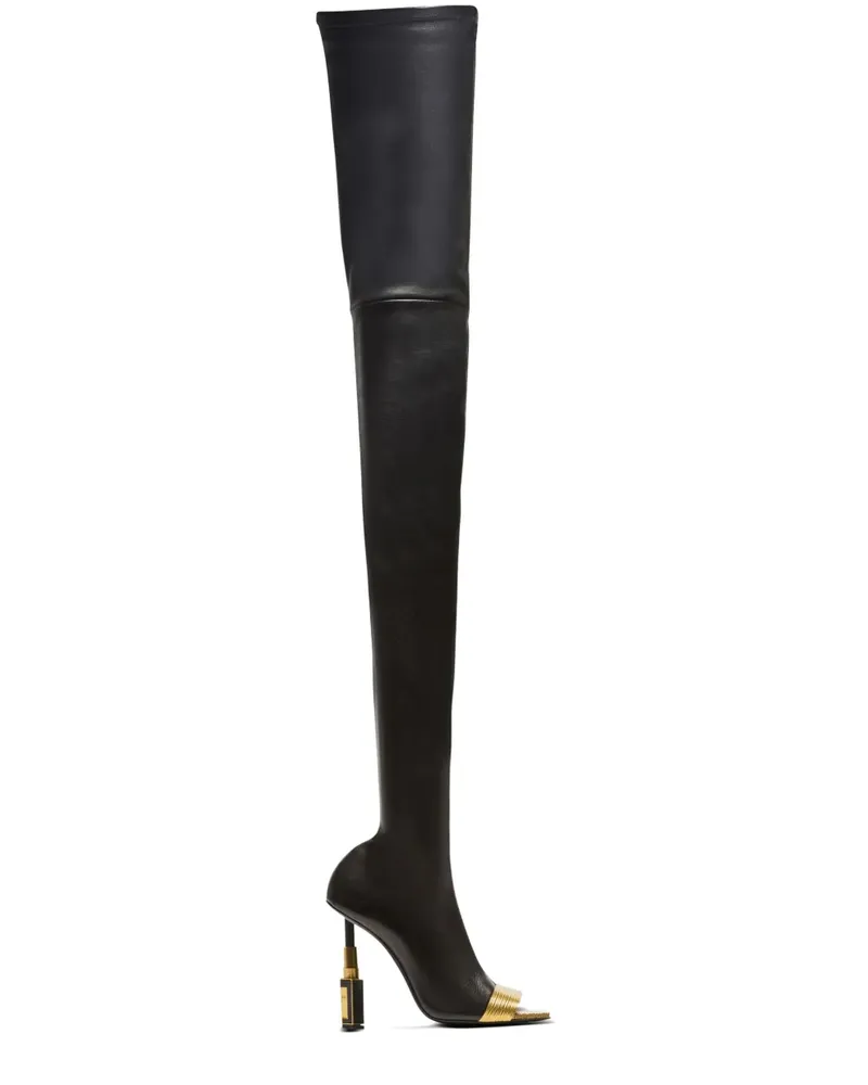 Balmain Lipstick Overknee-Stiefel - Schwarz Schwarz