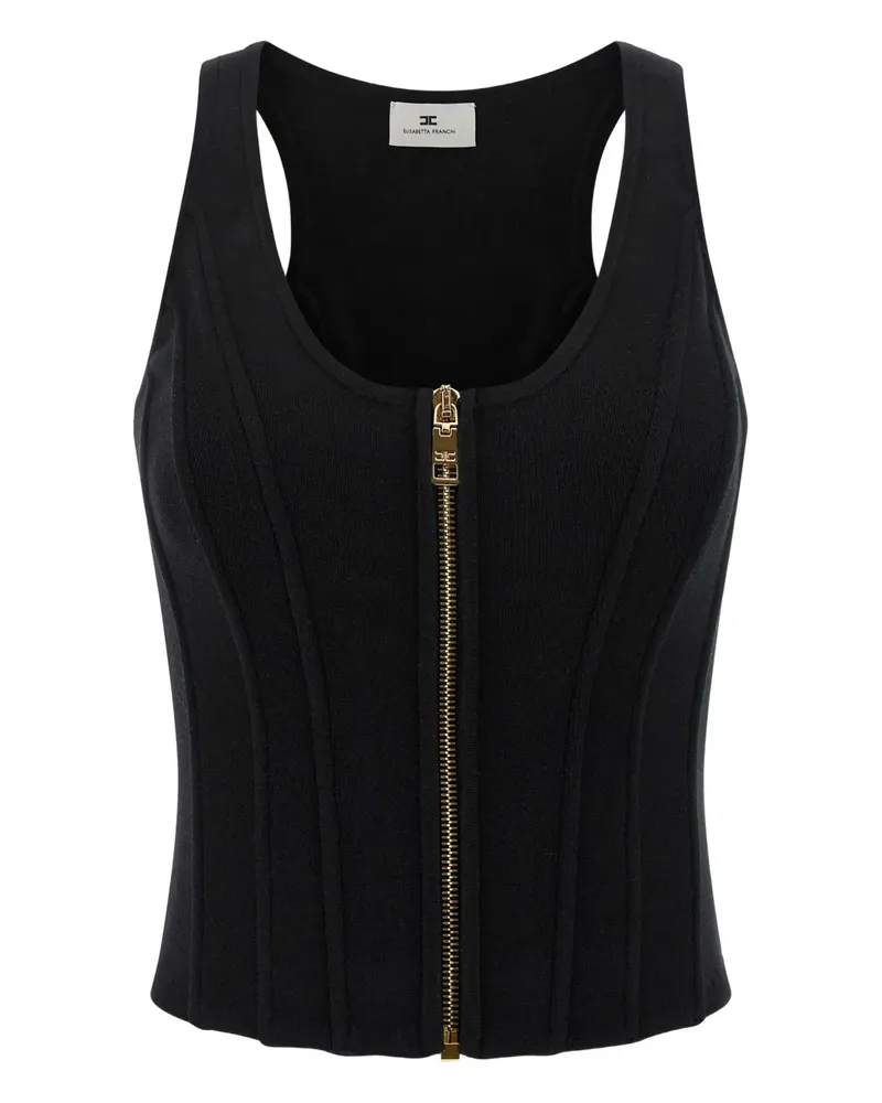 Elisabetta Franchi Bustier-Top mit Reißverschluss - Schwarz Schwarz