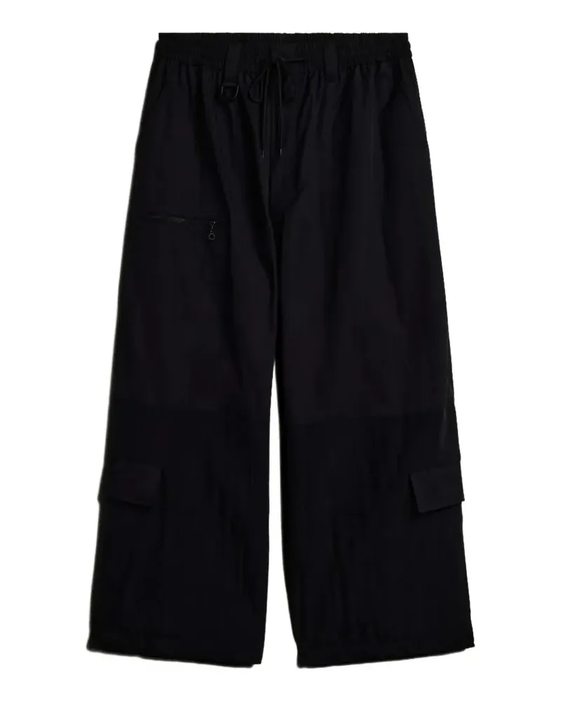Y-3 logo-print wide-leg cargo pants - Schwarz Schwarz