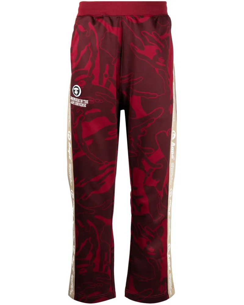 BAPE Hose mit grafischem Print - Rot Rot