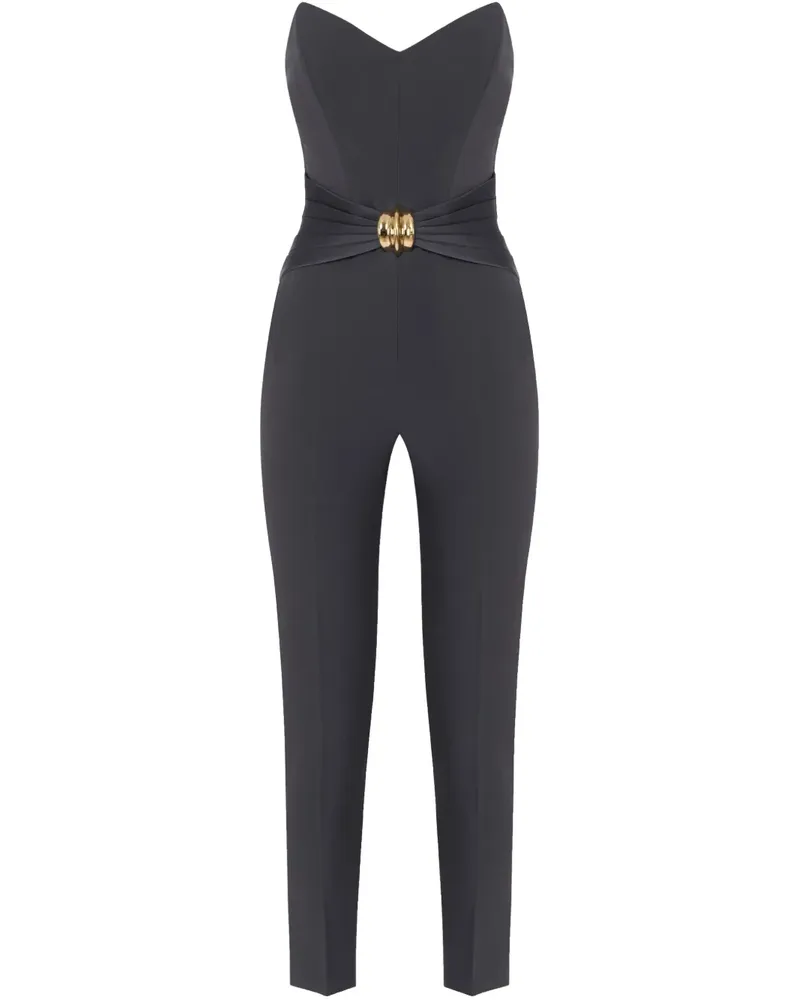 Elisabetta Franchi Krepp-Jumpsuit mit Schleifendetail - Grau Grau