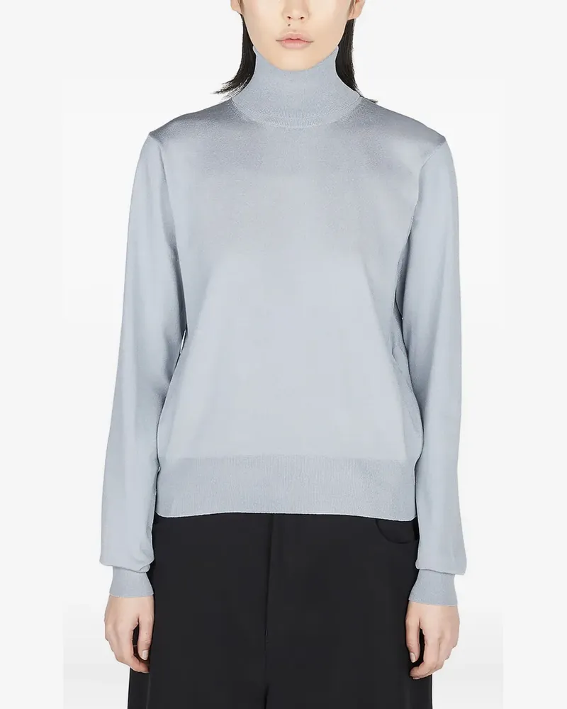 Balenciaga Gerippter Pullover mit Stehkragen - Grau Grau